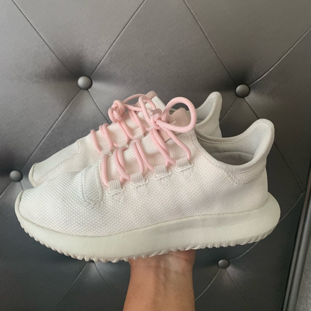 Cream and Light Pink Adidas Sneakers